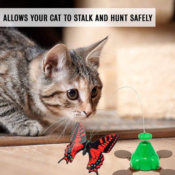 Fly By Spinner Butterfly Interactive Cat Toy Flying Fluttering New in Box - Picture 3 of 6